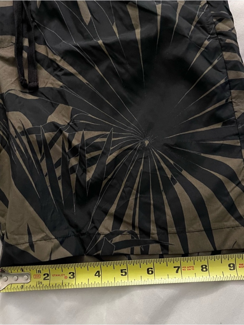 Vince Black & Olive Palm-Print Swim Shorts - Picture 12 of 12